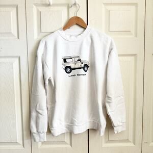 Land Rover Sweatshirt Mens small graphic car white streetwear casual